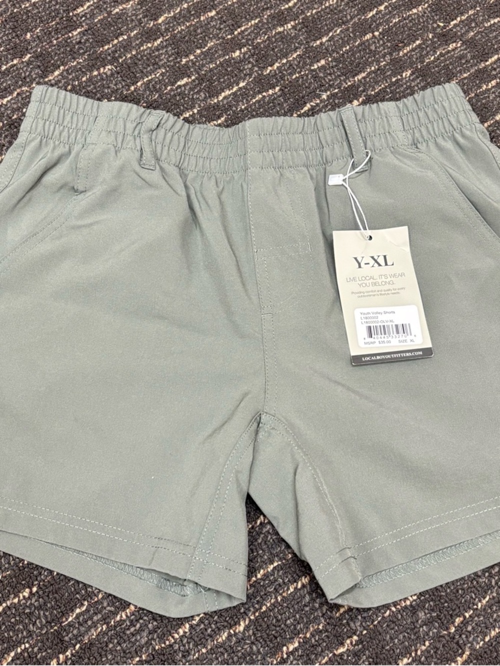 Boys Local Boy volley shorts. Casual Shorts - Sage Green